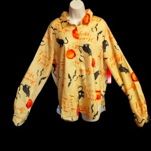 Halloween Button Down Blouse